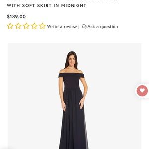 Adrianna Papell Women's Formal Dress Size 14 Blue Off the Shoulder Chiffon Gown